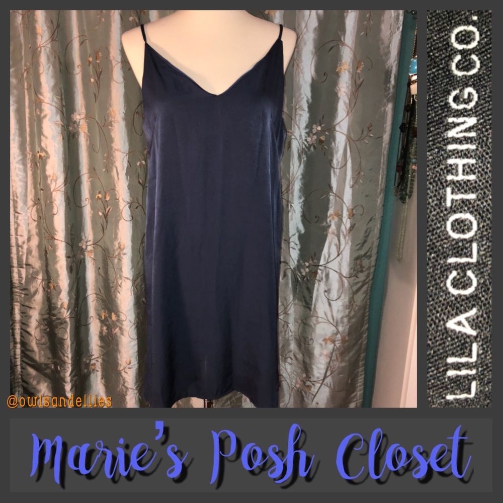 Steel Blue Slip Dress